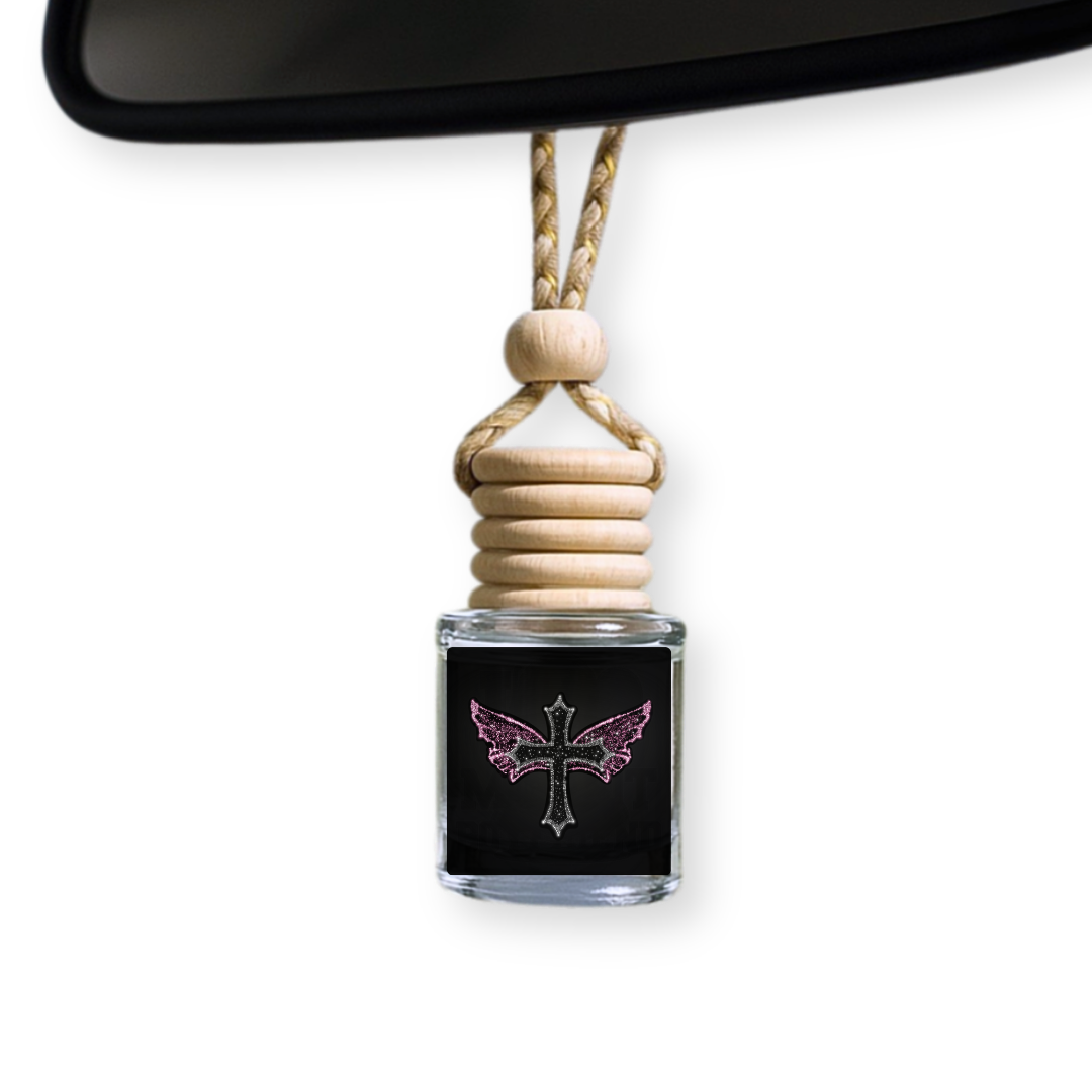 Rhinestone Angel Cross Car Diffuser